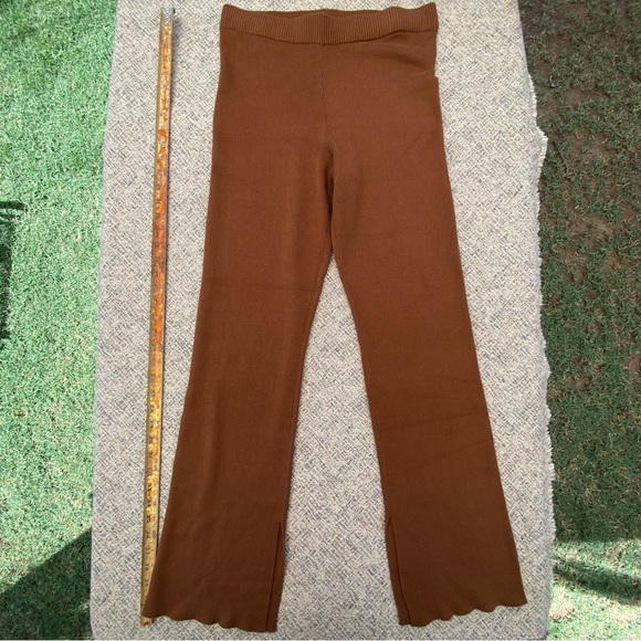 NWOT Rails Jules Ribbed Flare Cotton Silk Blend Pant in Fox size Large - Picture 5 of 16